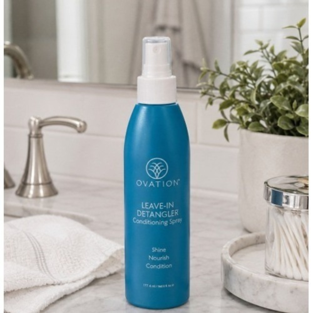 Ovation Leave-In Detangler Conditioning Spray Shine Nourish Hair Care 6oz‎